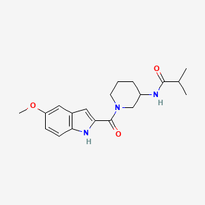 molecular formula C19H25N3O3 B7631922 N-[1-(5-methoxy-1H-indole-2-carbonyl)piperidin-3-yl]-2-methylpropanamide 