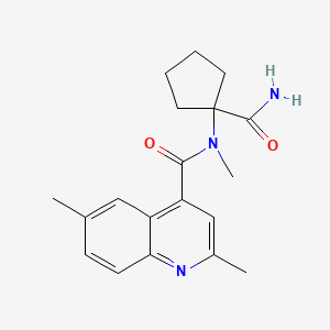 molecular formula C19H23N3O2 B7631931 N-(1-carbamoylcyclopentyl)-N,2,6-trimethylquinoline-4-carboxamide 