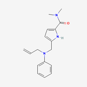 molecular formula C17H21N3O B7631948 N,N-dimethyl-5-[(N-prop-2-enylanilino)methyl]-1H-pyrrole-2-carboxamide 
