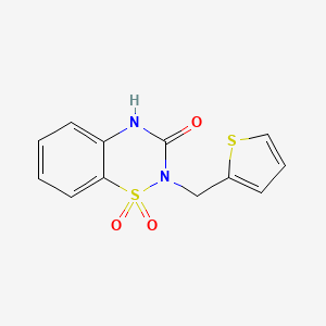 molecular formula C12H10N2O3S2 B7631955 1,1-dioxo-2-(thiophen-2-ylmethyl)-4H-1lambda6,2,4-benzothiadiazin-3-one 