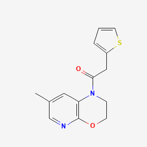 molecular formula C14H14N2O2S B7631968 1-(7-Methyl-2,3-dihydropyrido[2,3-b][1,4]oxazin-1-yl)-2-thiophen-2-ylethanone 