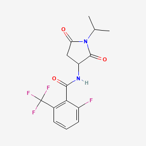 molecular formula C15H14F4N2O3 B7631988 N-(2,5-dioxo-1-propan-2-ylpyrrolidin-3-yl)-2-fluoro-6-(trifluoromethyl)benzamide 