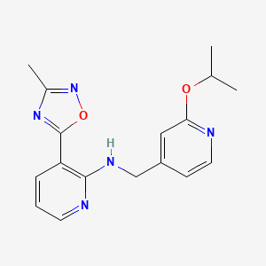 molecular formula C17H19N5O2 B7631994 3-(3-methyl-1,2,4-oxadiazol-5-yl)-N-[(2-propan-2-yloxypyridin-4-yl)methyl]pyridin-2-amine 