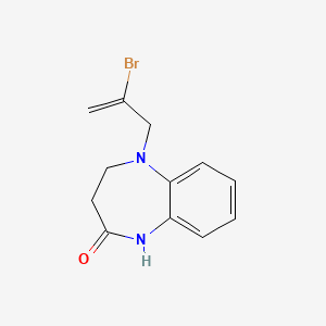 molecular formula C12H13BrN2O B7632006 5-(2-bromoprop-2-enyl)-3,4-dihydro-1H-1,5-benzodiazepin-2-one 