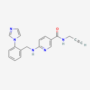 molecular formula C19H17N5O B7632027 6-[(2-imidazol-1-ylphenyl)methylamino]-N-prop-2-ynylpyridine-3-carboxamide 