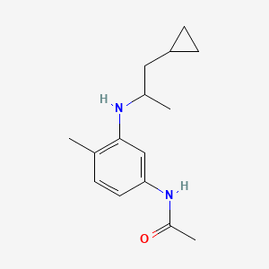 molecular formula C15H22N2O B7632034 N-[3-(1-cyclopropylpropan-2-ylamino)-4-methylphenyl]acetamide 
