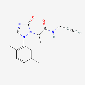 molecular formula C16H18N4O2 B7632043 2-[2-(2,5-dimethylphenyl)-5-oxo-1,2,4-triazol-1-yl]-N-prop-2-ynylpropanamide 