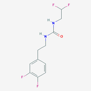 molecular formula C11H12F4N2O B7632050 1-(2,2-Difluoroethyl)-3-[2-(3,4-difluorophenyl)ethyl]urea 