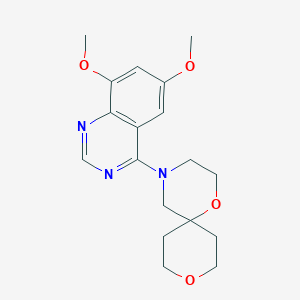 molecular formula C18H23N3O4 B7632076 4-(6,8-Dimethoxyquinazolin-4-yl)-1,9-dioxa-4-azaspiro[5.5]undecane 