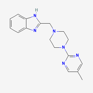 molecular formula C17H20N6 B7632083 2-[[4-(5-methylpyrimidin-2-yl)piperazin-1-yl]methyl]-1H-benzimidazole 