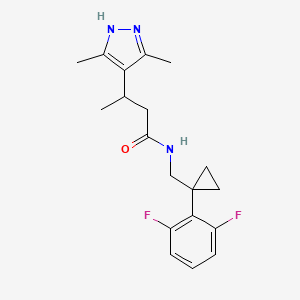 N-[[1-(2,6-difluorophenyl)cyclopropyl]methyl]-3-(3,5-dimethyl-1H-pyrazol-4-yl)butanamide