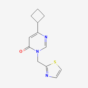 molecular formula C12H13N3OS B7632093 6-Cyclobutyl-3-(1,3-thiazol-2-ylmethyl)pyrimidin-4-one 