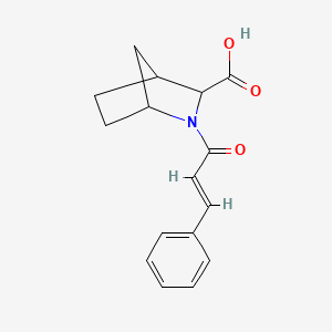 molecular formula C16H17NO3 B7632109 2-[(E)-3-phenylprop-2-enoyl]-2-azabicyclo[2.2.1]heptane-3-carboxylic acid 