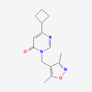 molecular formula C14H17N3O2 B7632117 6-Cyclobutyl-3-[(3,5-dimethyl-1,2-oxazol-4-yl)methyl]pyrimidin-4-one 