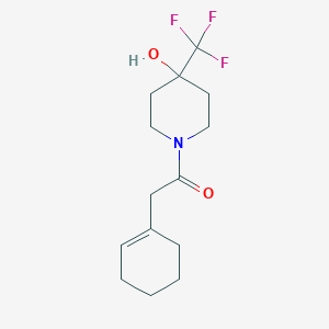 molecular formula C14H20F3NO2 B7632131 2-(Cyclohexen-1-yl)-1-[4-hydroxy-4-(trifluoromethyl)piperidin-1-yl]ethanone 