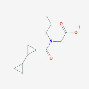 molecular formula C12H19NO3 B7632136 2-[(2-Cyclopropylcyclopropanecarbonyl)-propylamino]acetic acid 