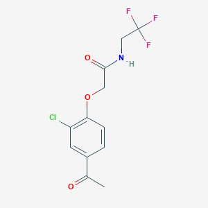molecular formula C12H11ClF3NO3 B7632161 2-(4-acetyl-2-chlorophenoxy)-N-(2,2,2-trifluoroethyl)acetamide 