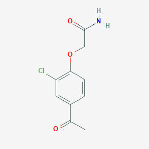 molecular formula C10H10ClNO3 B7632163 2-(4-Acetyl-2-chlorophenoxy)acetamide 
