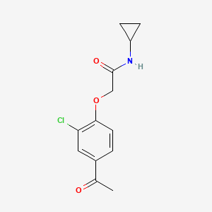 molecular formula C13H14ClNO3 B7632169 2-(4-acetyl-2-chlorophenoxy)-N-cyclopropylacetamide 