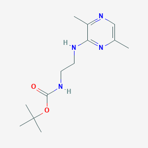 molecular formula C13H22N4O2 B7632172 tert-butyl N-[2-[(3,6-dimethylpyrazin-2-yl)amino]ethyl]carbamate 