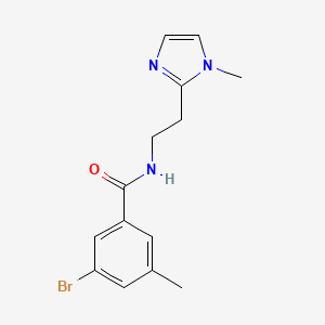 molecular formula C14H16BrN3O B7632178 3-bromo-5-methyl-N-[2-(1-methylimidazol-2-yl)ethyl]benzamide 