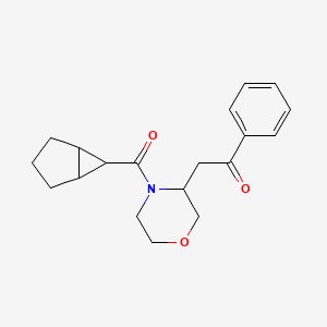 molecular formula C19H23NO3 B7632187 2-[4-(Bicyclo[3.1.0]hexane-6-carbonyl)morpholin-3-yl]-1-phenylethanone 