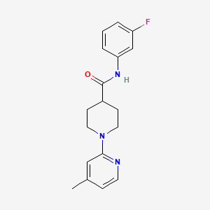 molecular formula C18H20FN3O B7632190 N-(3-fluorophenyl)-1-(4-methylpyridin-2-yl)piperidine-4-carboxamide 