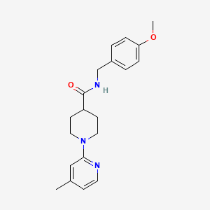 molecular formula C20H25N3O2 B7632193 N-[(4-methoxyphenyl)methyl]-1-(4-methylpyridin-2-yl)piperidine-4-carboxamide 