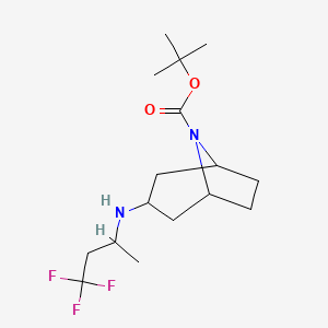 molecular formula C16H27F3N2O2 B7632200 Tert-butyl 3-(4,4,4-trifluorobutan-2-ylamino)-8-azabicyclo[3.2.1]octane-8-carboxylate 