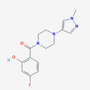 molecular formula C15H17FN4O2 B7632228 (4-Fluoro-2-hydroxyphenyl)-[4-(1-methylpyrazol-4-yl)piperazin-1-yl]methanone 