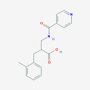 molecular formula C17H18N2O3 B7632235 2-[(2-Methylphenyl)methyl]-3-(pyridine-4-carbonylamino)propanoic acid 