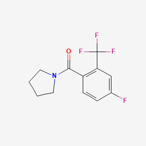 molecular formula C12H11F4NO B7632246 [4-Fluoro-2-(trifluoromethyl)phenyl]-pyrrolidin-1-ylmethanone 