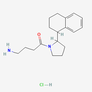 molecular formula C18H27ClN2O B7632269 4-Amino-1-[2-(1,2,3,4-tetrahydronaphthalen-1-yl)pyrrolidin-1-yl]butan-1-one;hydrochloride 