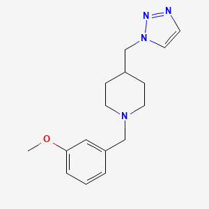 molecular formula C16H22N4O B7632281 1-[(3-Methoxyphenyl)methyl]-4-(triazol-1-ylmethyl)piperidine 