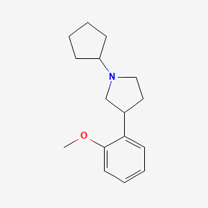 molecular formula C16H23NO B7632288 1-Cyclopentyl-3-(2-methoxyphenyl)pyrrolidine 