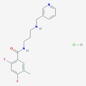 molecular formula C17H20ClF2N3O B7632294 2,4-difluoro-5-methyl-N-[3-(pyridin-3-ylmethylamino)propyl]benzamide;hydrochloride 