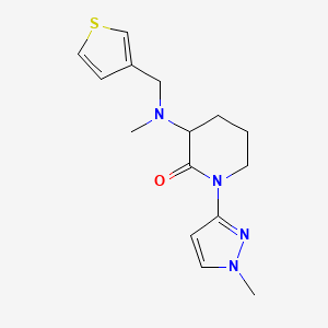 molecular formula C15H20N4OS B7632296 1-(1-Methylpyrazol-3-yl)-3-[methyl(thiophen-3-ylmethyl)amino]piperidin-2-one 