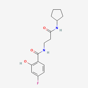 molecular formula C15H19FN2O3 B7632343 N-[3-(cyclopentylamino)-3-oxopropyl]-4-fluoro-2-hydroxybenzamide 