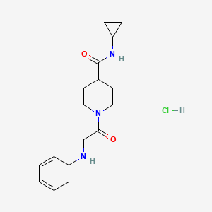 molecular formula C17H24ClN3O2 B7632351 1-(2-anilinoacetyl)-N-cyclopropylpiperidine-4-carboxamide;hydrochloride 