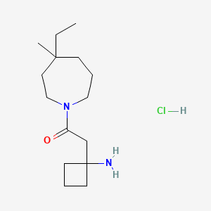 molecular formula C15H29ClN2O B7632362 2-(1-Aminocyclobutyl)-1-(4-ethyl-4-methylazepan-1-yl)ethanone;hydrochloride 