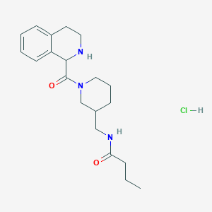 molecular formula C20H30ClN3O2 B7632367 N-[[1-(1,2,3,4-tetrahydroisoquinoline-1-carbonyl)piperidin-3-yl]methyl]butanamide;hydrochloride 