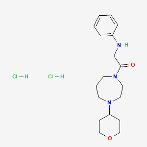 molecular formula C18H29Cl2N3O2 B7632391 2-Anilino-1-[4-(oxan-4-yl)-1,4-diazepan-1-yl]ethanone;dihydrochloride 