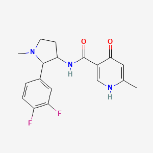 molecular formula C18H19F2N3O2 B7632394 N-[2-(3,4-difluorophenyl)-1-methylpyrrolidin-3-yl]-6-methyl-4-oxo-1H-pyridine-3-carboxamide 