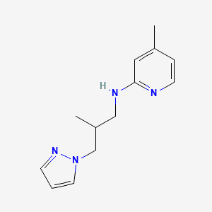 molecular formula C13H18N4 B7632399 4-methyl-N-(2-methyl-3-pyrazol-1-ylpropyl)pyridin-2-amine 