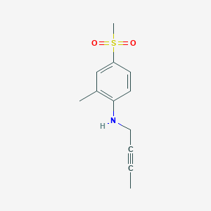 molecular formula C12H15NO2S B7632415 N-but-2-ynyl-2-methyl-4-methylsulfonylaniline 