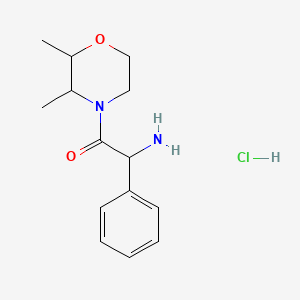 molecular formula C14H21ClN2O2 B7632491 2-Amino-1-(2,3-dimethylmorpholin-4-yl)-2-phenylethanone;hydrochloride 