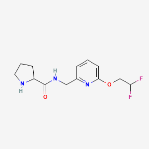 molecular formula C13H17F2N3O2 B7632515 N-[[6-(2,2-difluoroethoxy)pyridin-2-yl]methyl]pyrrolidine-2-carboxamide 