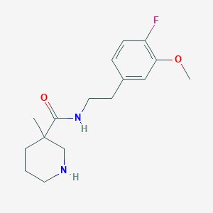 molecular formula C16H23FN2O2 B7632521 N-[2-(4-fluoro-3-methoxyphenyl)ethyl]-3-methylpiperidine-3-carboxamide 