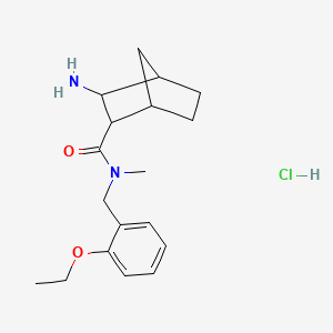 molecular formula C18H27ClN2O2 B7632525 3-amino-N-[(2-ethoxyphenyl)methyl]-N-methylbicyclo[2.2.1]heptane-2-carboxamide;hydrochloride 