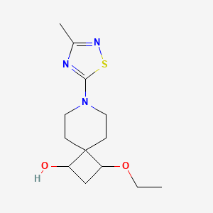 molecular formula C13H21N3O2S B7632534 3-Ethoxy-7-(3-methyl-1,2,4-thiadiazol-5-yl)-7-azaspiro[3.5]nonan-1-ol 
